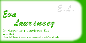 eva laurinecz business card